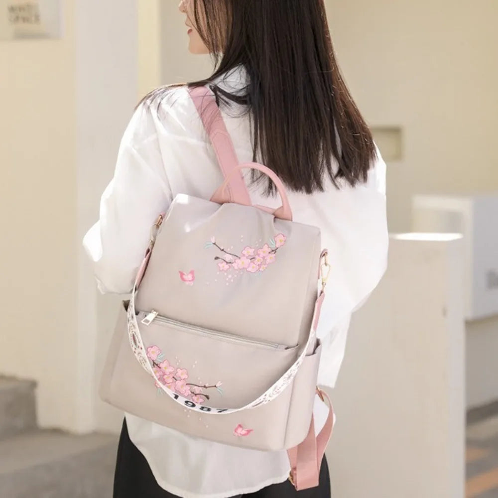 Floral Nylon Backpack Large