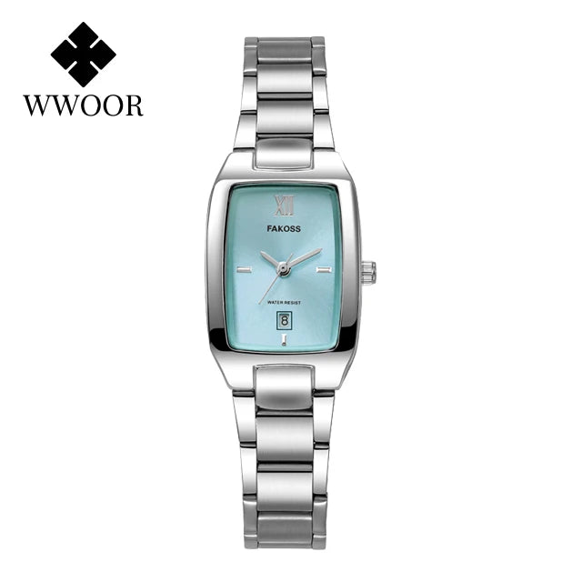 WWOOR Square Gold Steel Watch