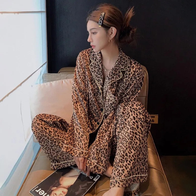 Women's Leopard Print Pajama Set