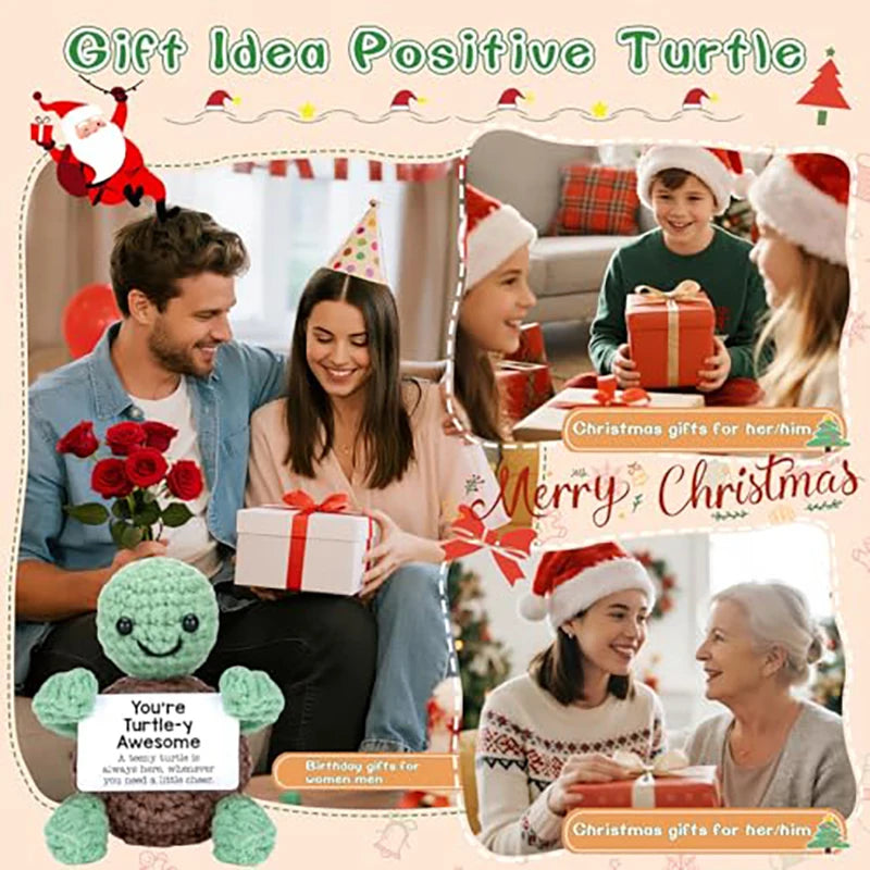 Mini Crochet Turtle Positive Gift Decor