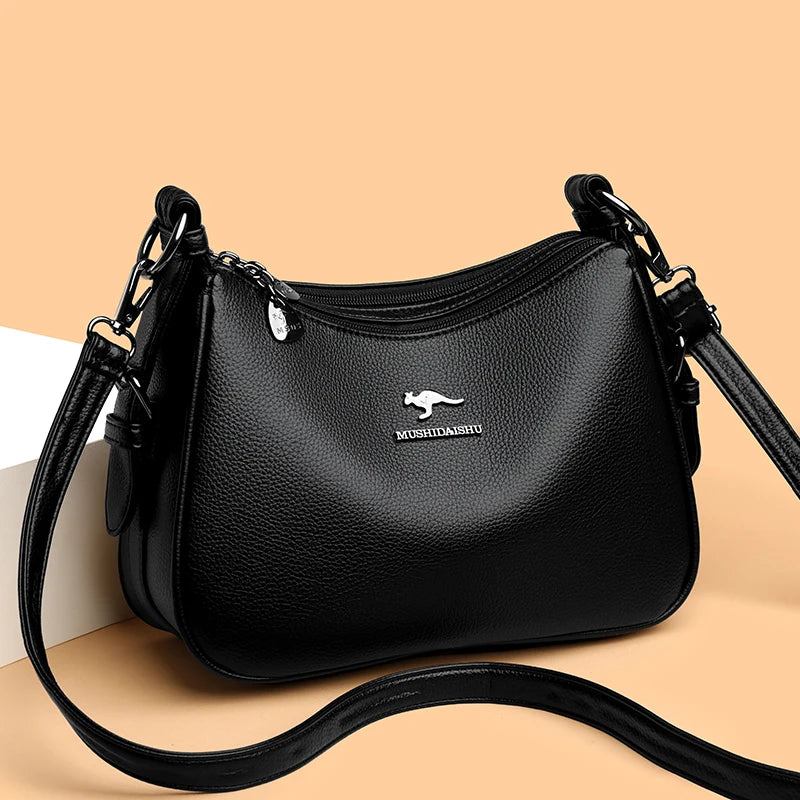 Women's Retro Minimalist Leather Crossbody Bag