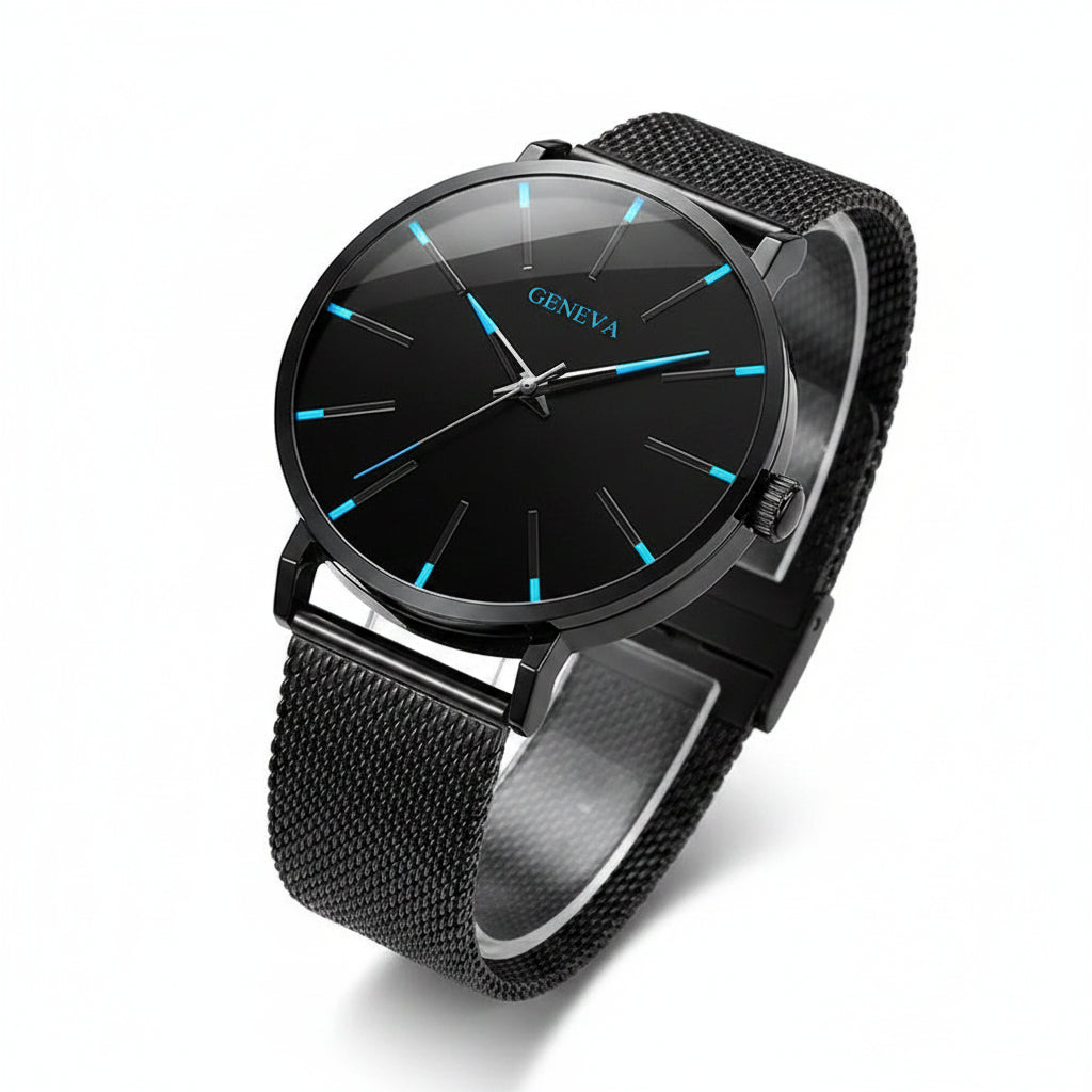 Men's Ultra-Thin Mesh Belt Quartz Watch
