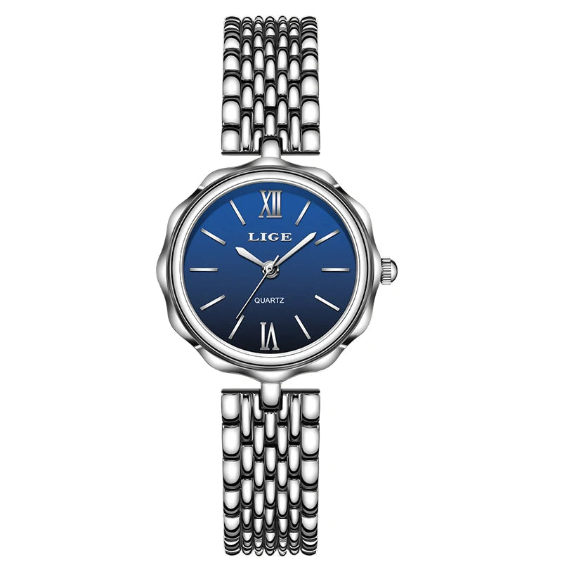 LIGE Small Dial Steel Ladies Watch
