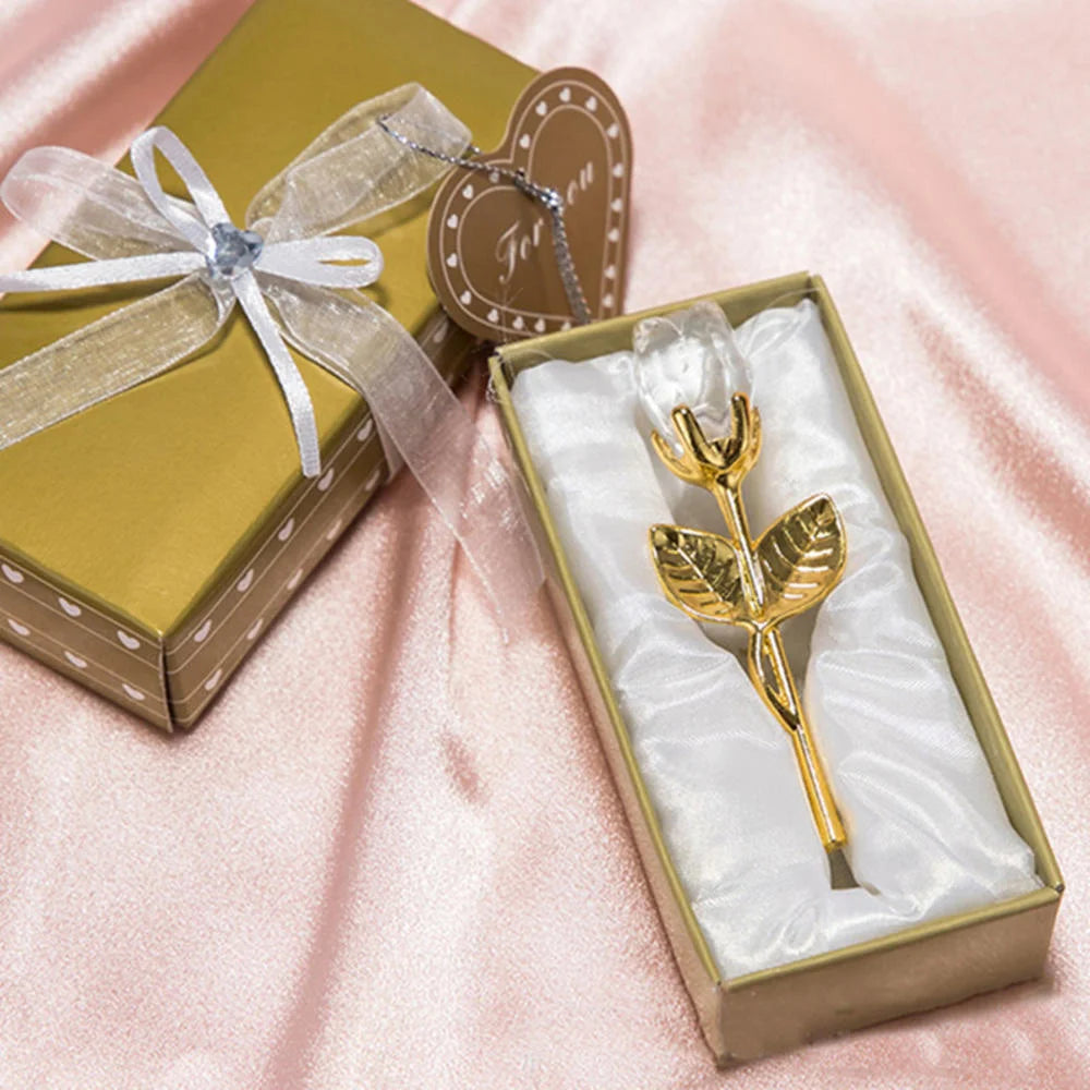 Crystal Glass Rose Artificial Flower Gift