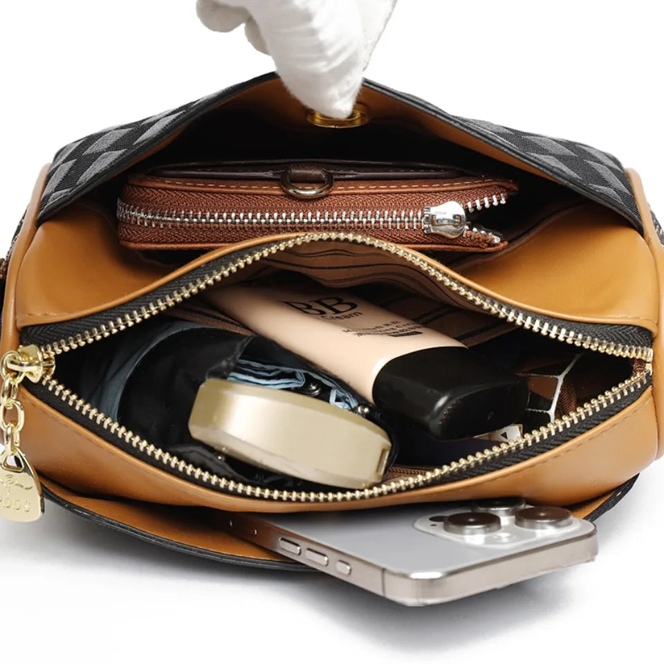 3-Layer PU Shoulder Purse