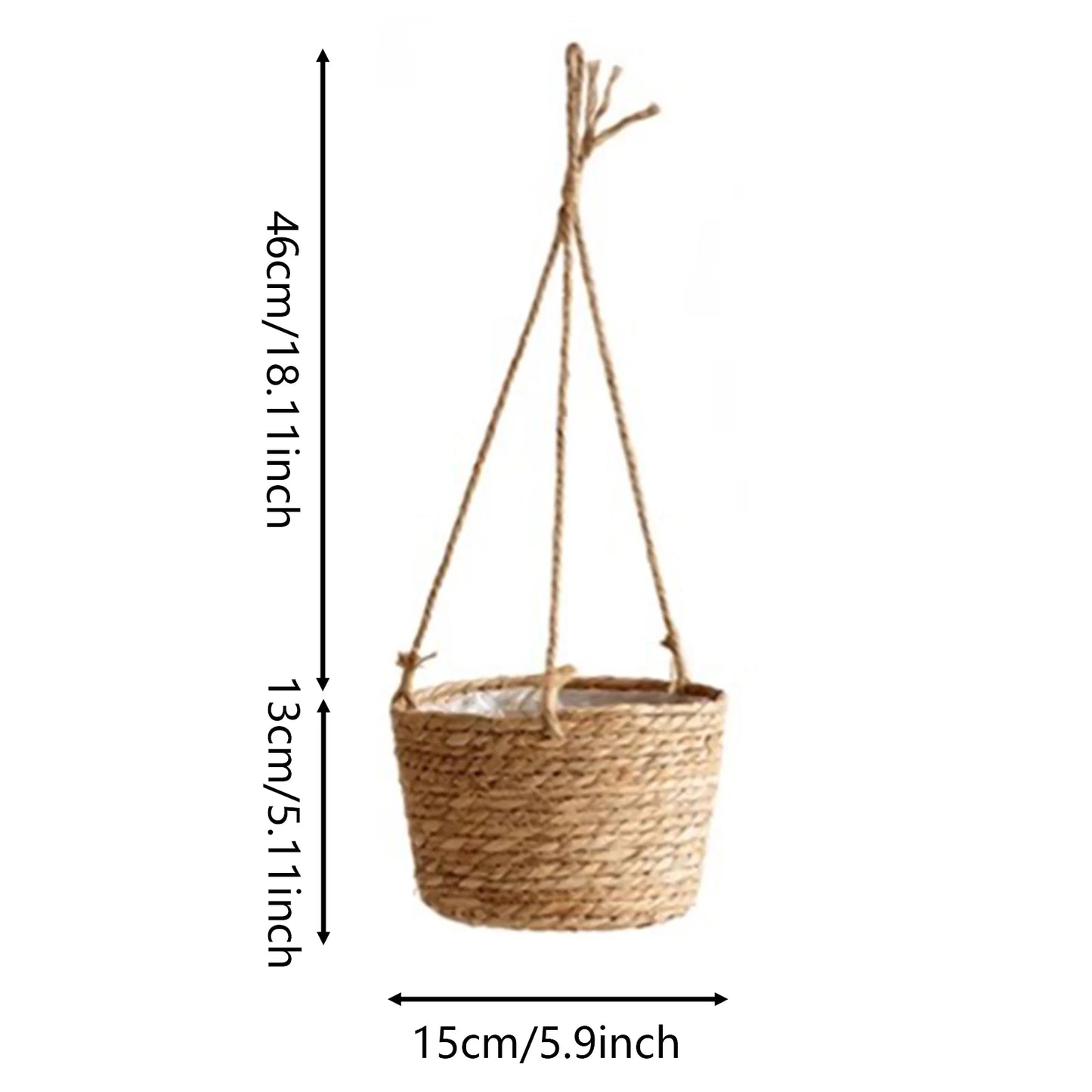 Seagrass Hanging Planter Basket Boho Decor
