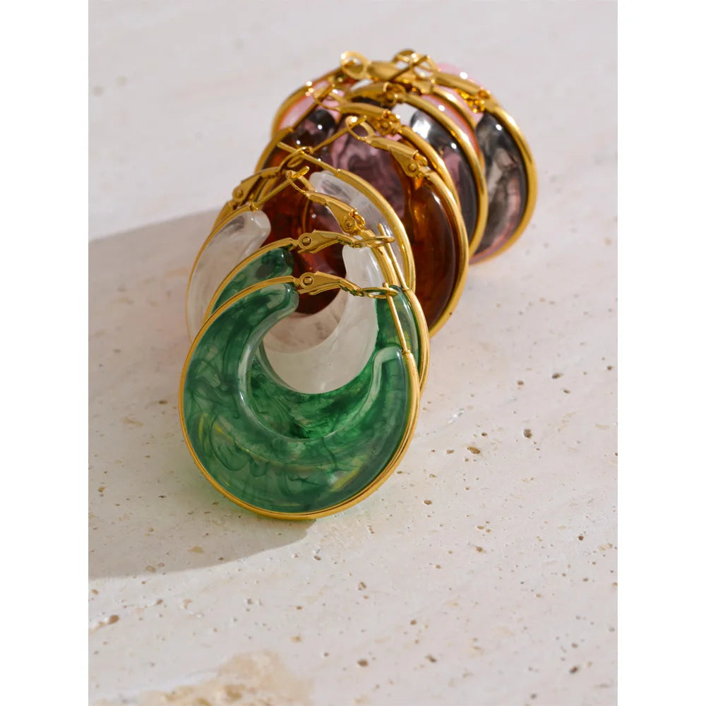 Chunky Acrylic Hoop Earrings