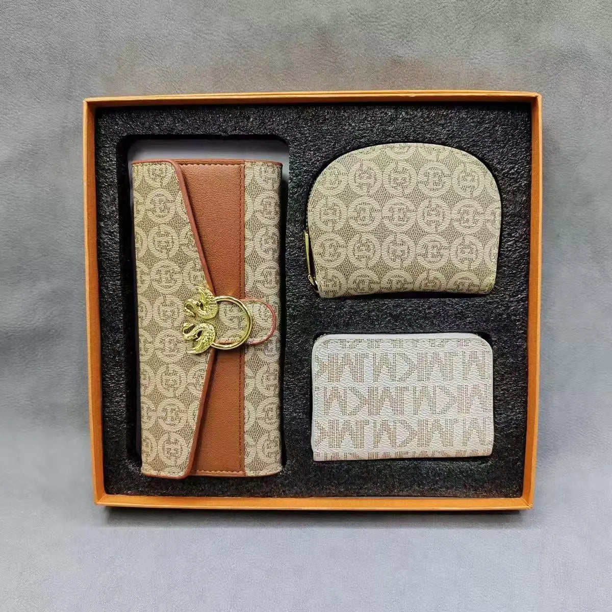 Women's Leather Wallet Card Holder Gift Set