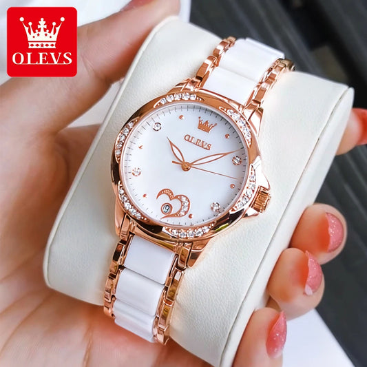 OLEVS Women's Ceramic Automatic Mechanical Watch