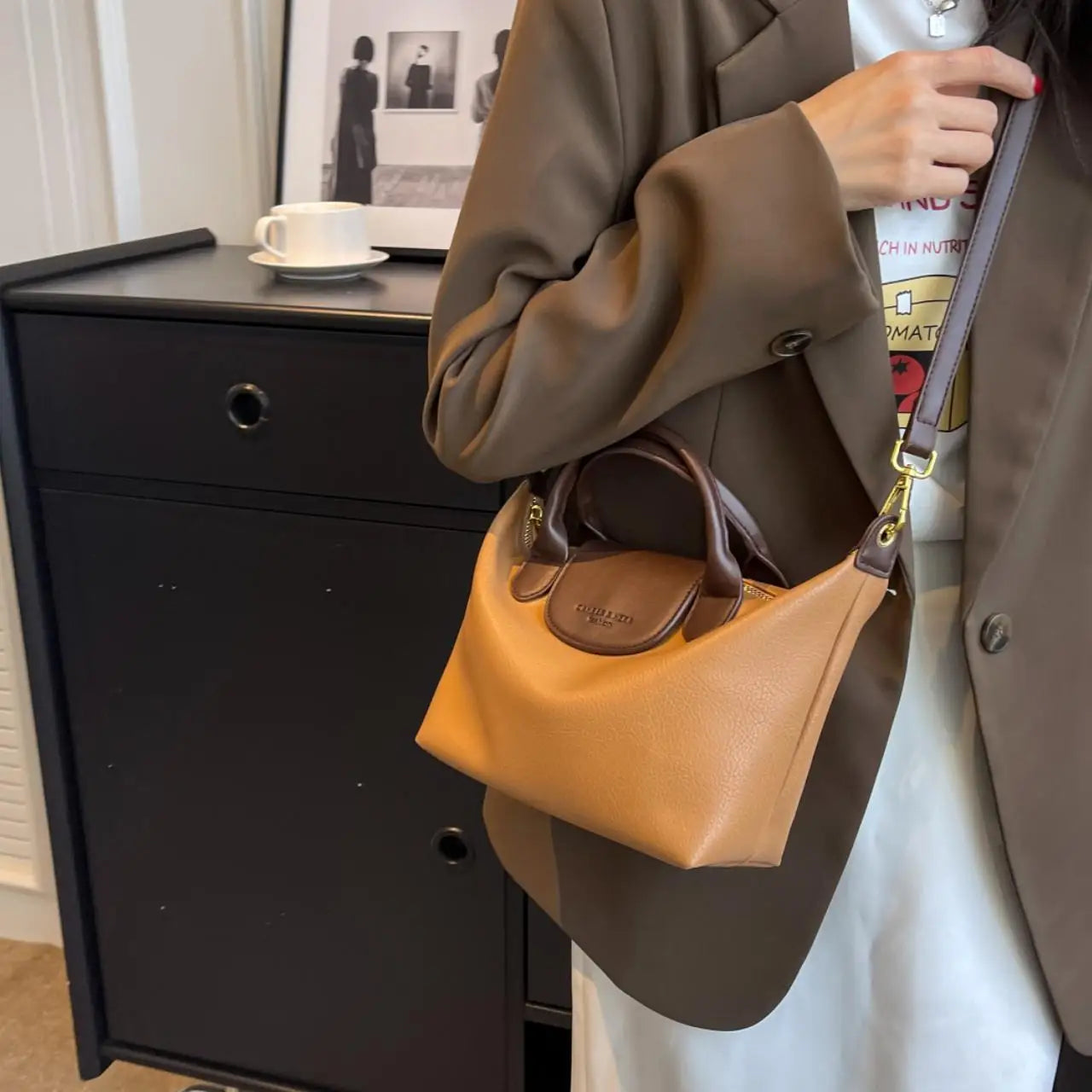 Women's Nylon Mini Tote Crossbody Handbag