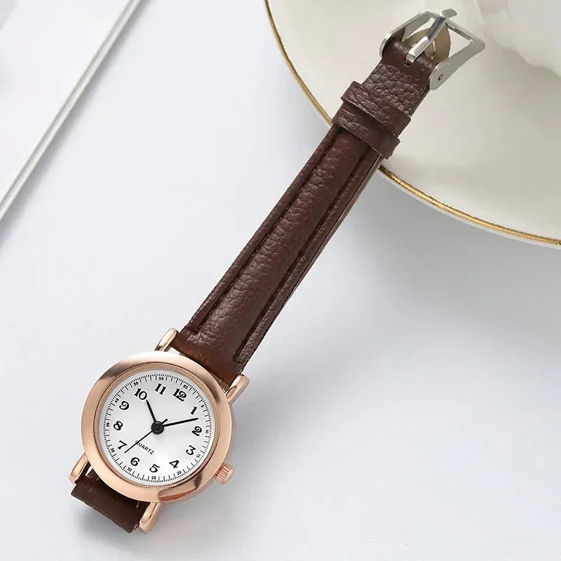 Retro Leather Ladies Watch