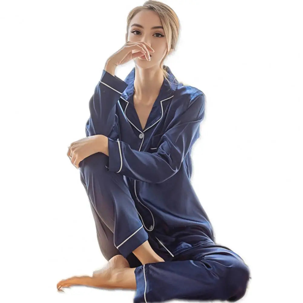 Women's Silk Button Pajama Set