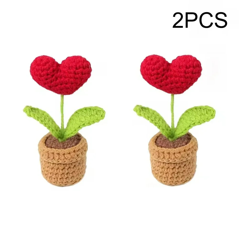 Crochet Flower Pot Simulation Plant Decor Gift