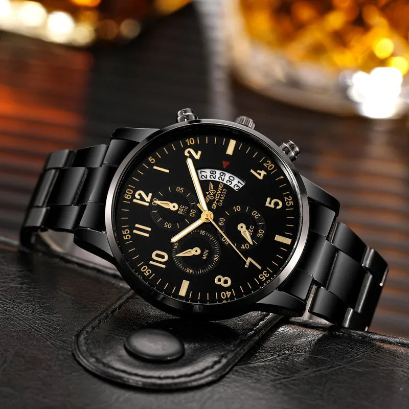 Men's Luxury Steel Calendar Watch