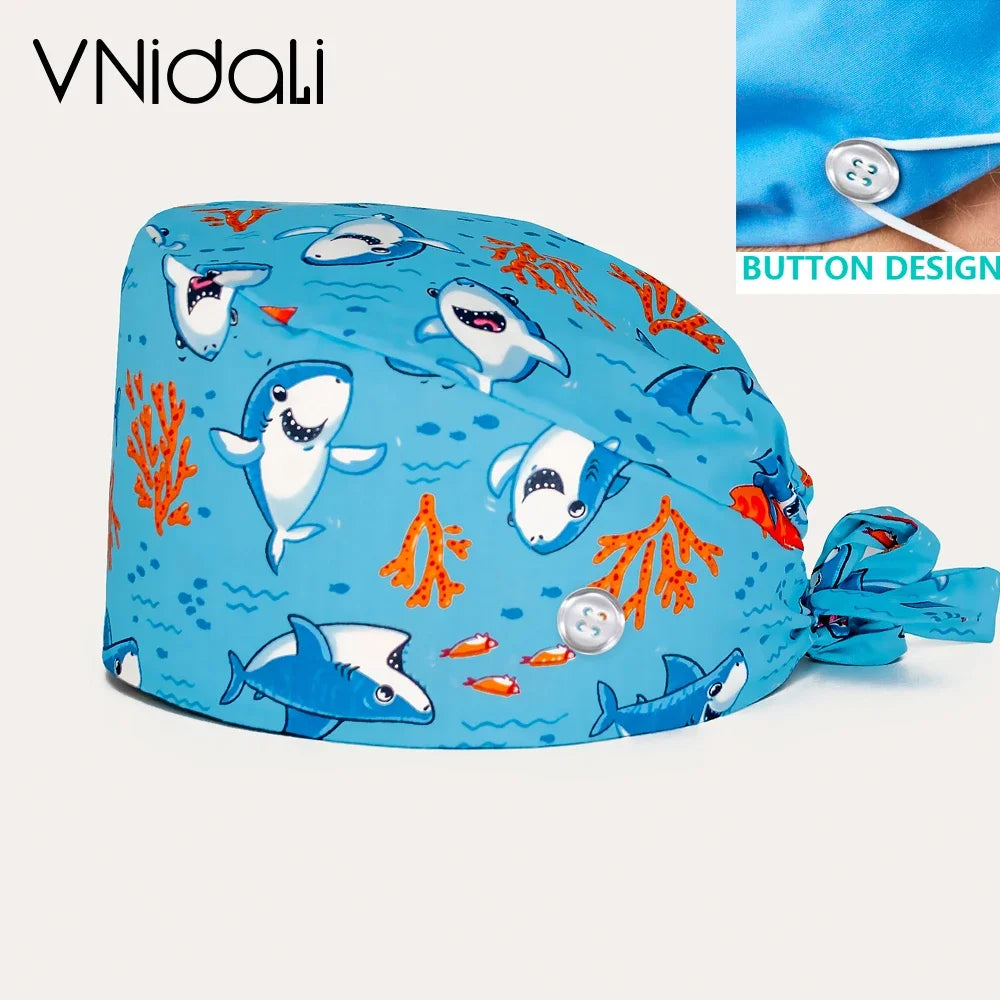 Scrub Cap with Button