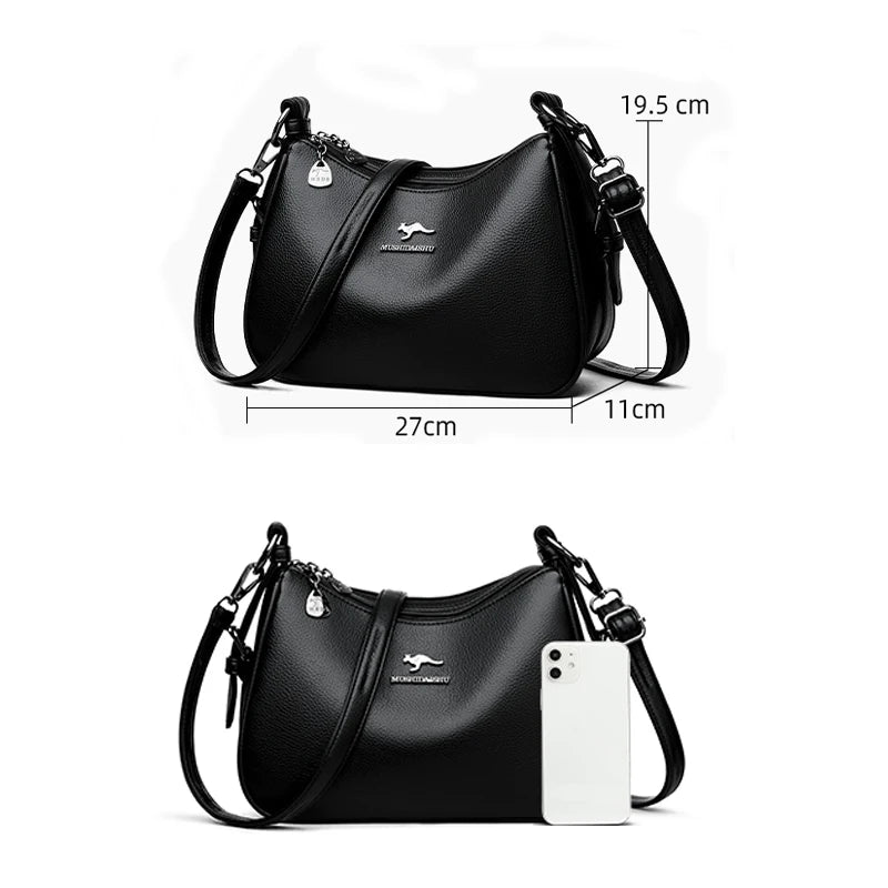 Women's Retro Minimalist Leather Crossbody Bag