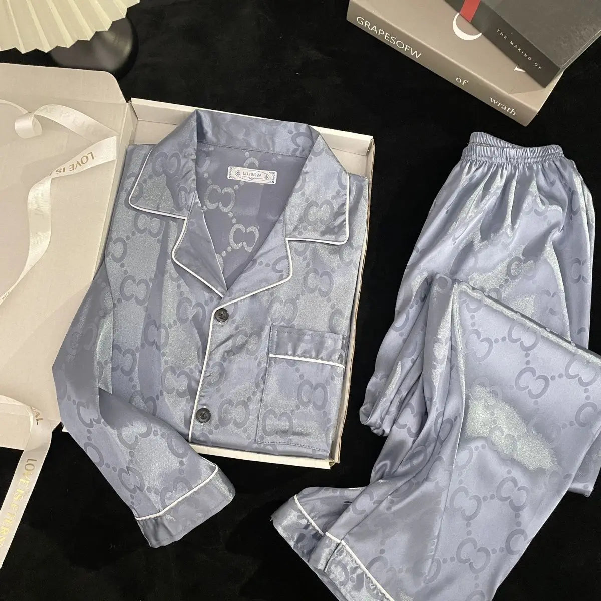 Ice Silk Men Loungewear Pajama Set