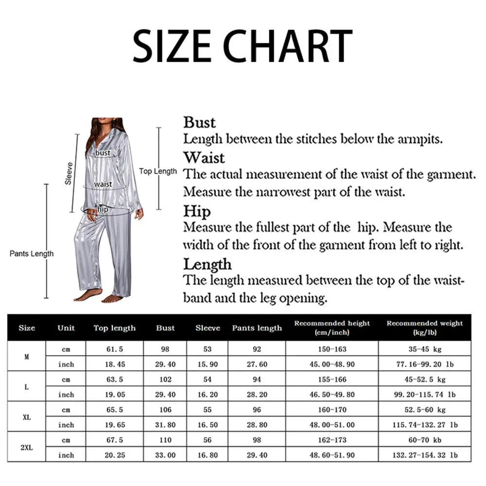 Women's Striped Satin Pajama Set