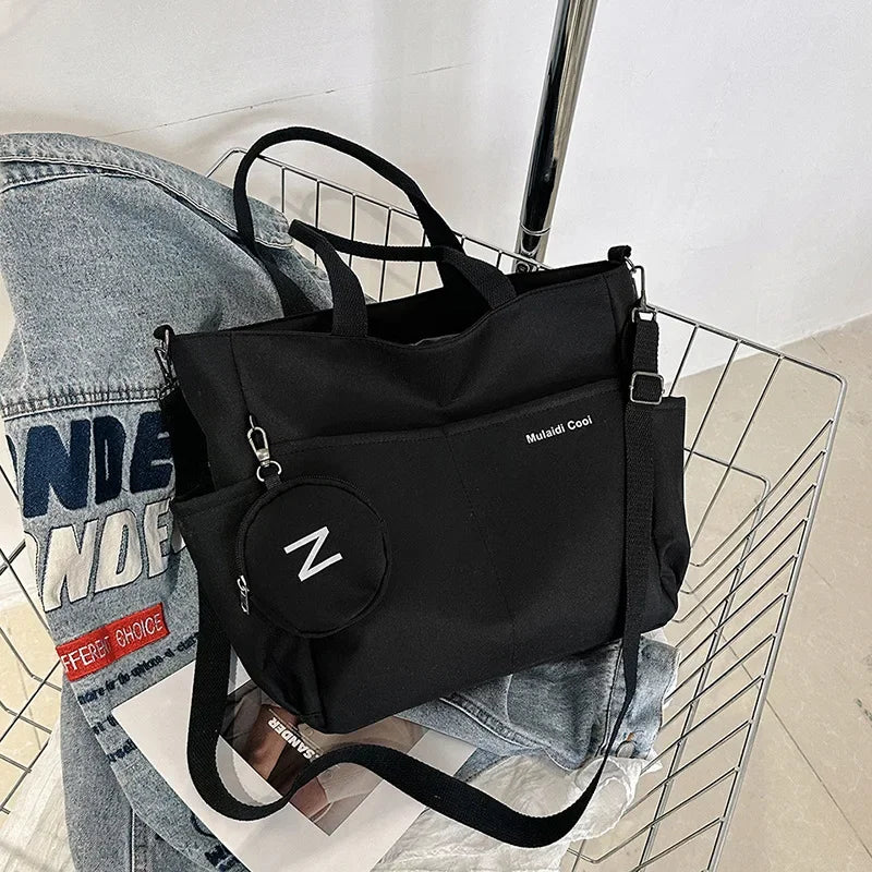 Canvas Crossbody Tote Bag