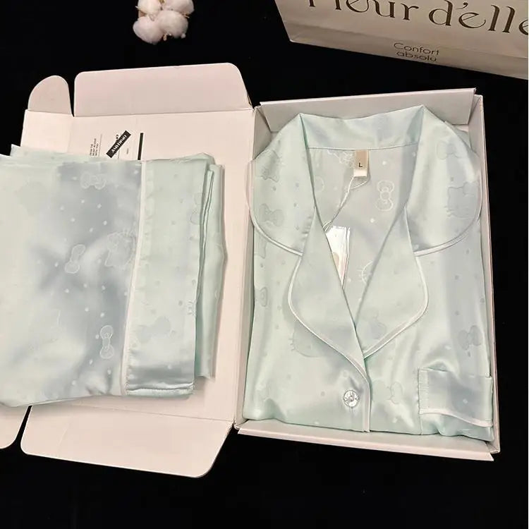 Women's Ice Silk Cute Pajama Set