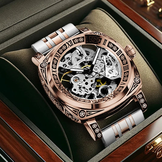 Pentagram Rose Gold Mechanical Watch