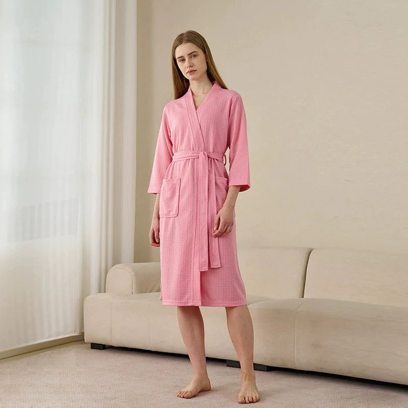 Waffle Pattern Couple Robe