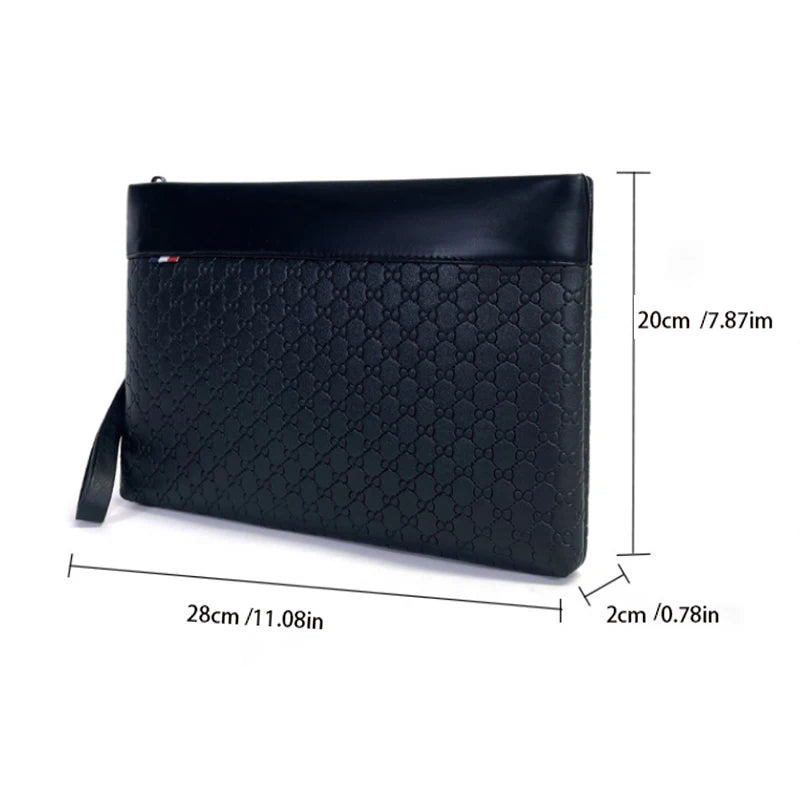 Men's Leather Clutch Sling Travel Bag