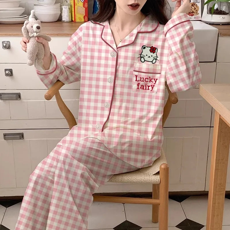 Striped French Women Pajama Set