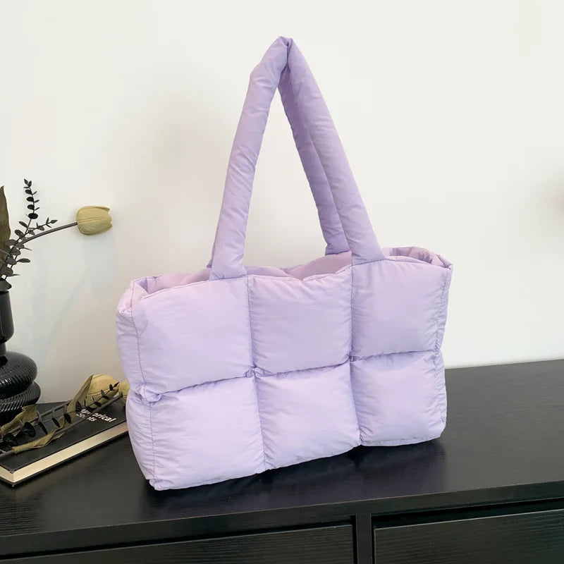 Quilted Plaid Shoulder Bag