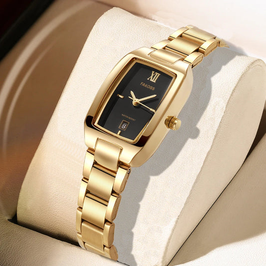 WWOOR Square Gold Steel Watch