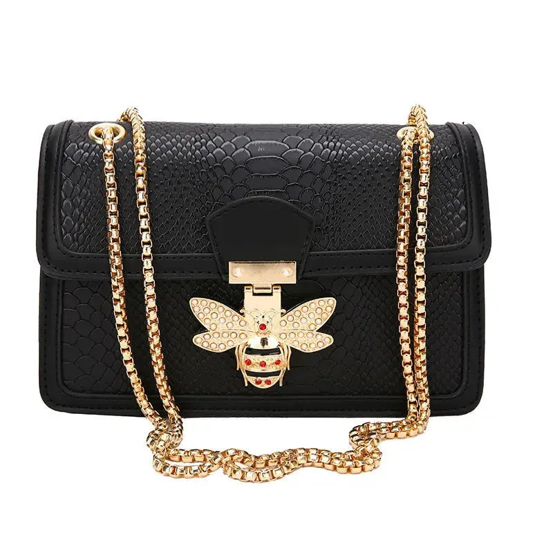 Bee Lock Crocodile Tote Bag