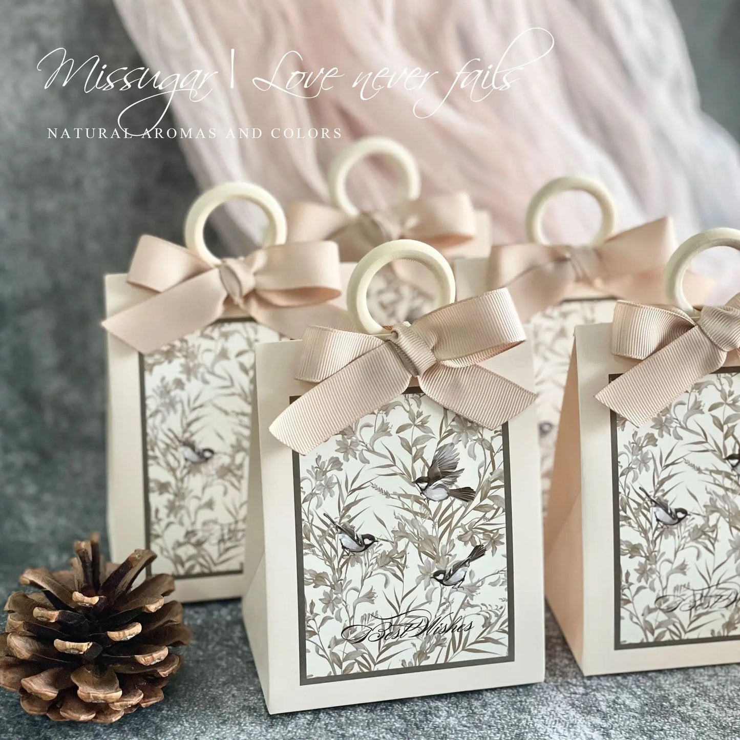 Kraft Paper Candy Box Floral Wedding Party