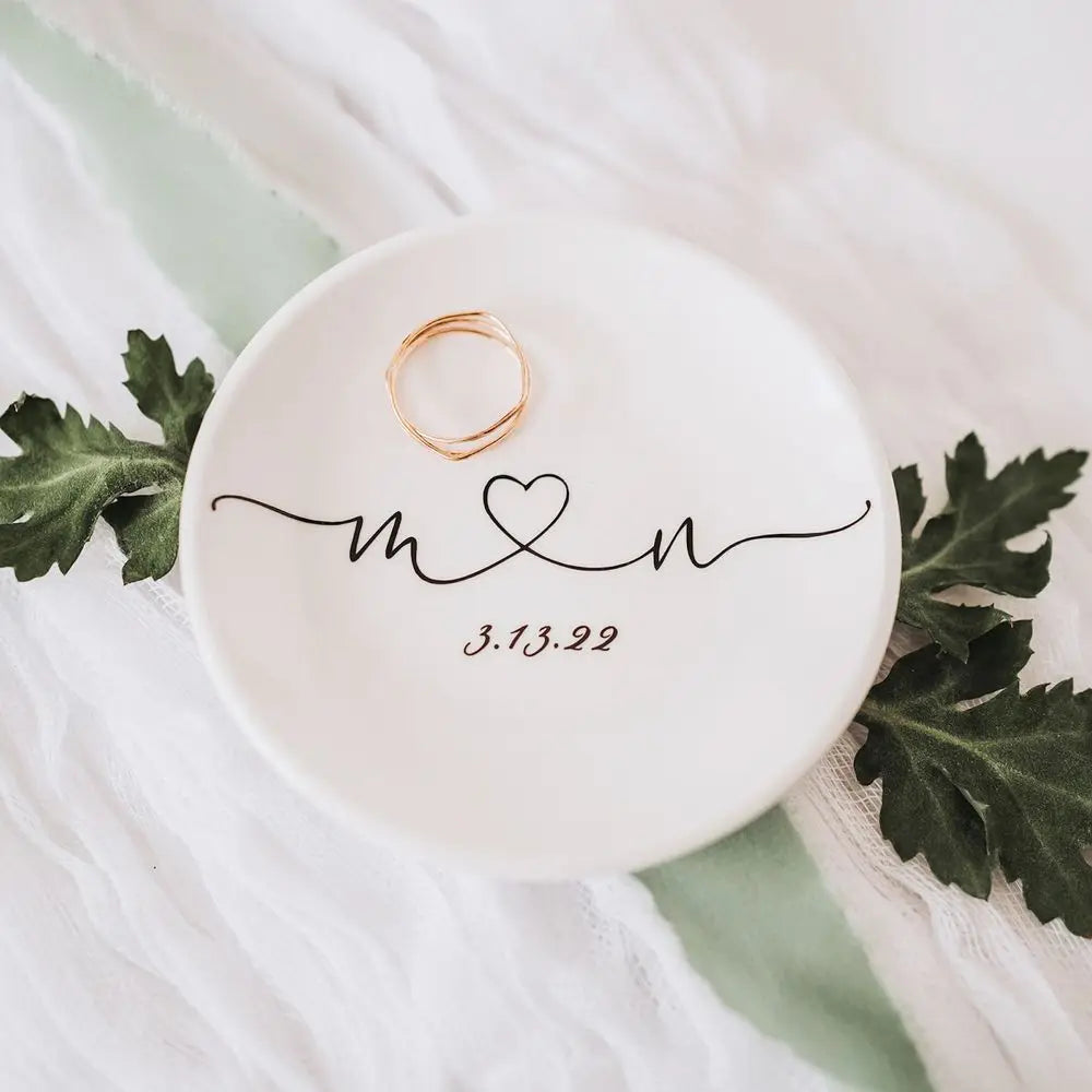 Ceramic Ring Jewelry Tray Wedding Gift
