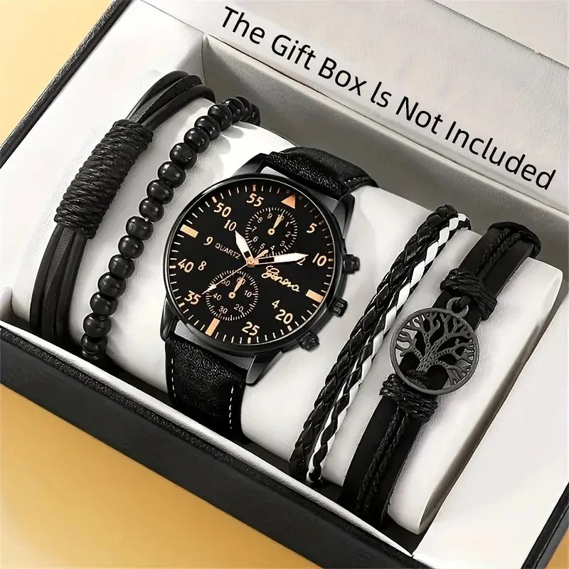 Men's Hip Hop Watch & Bracelet Set