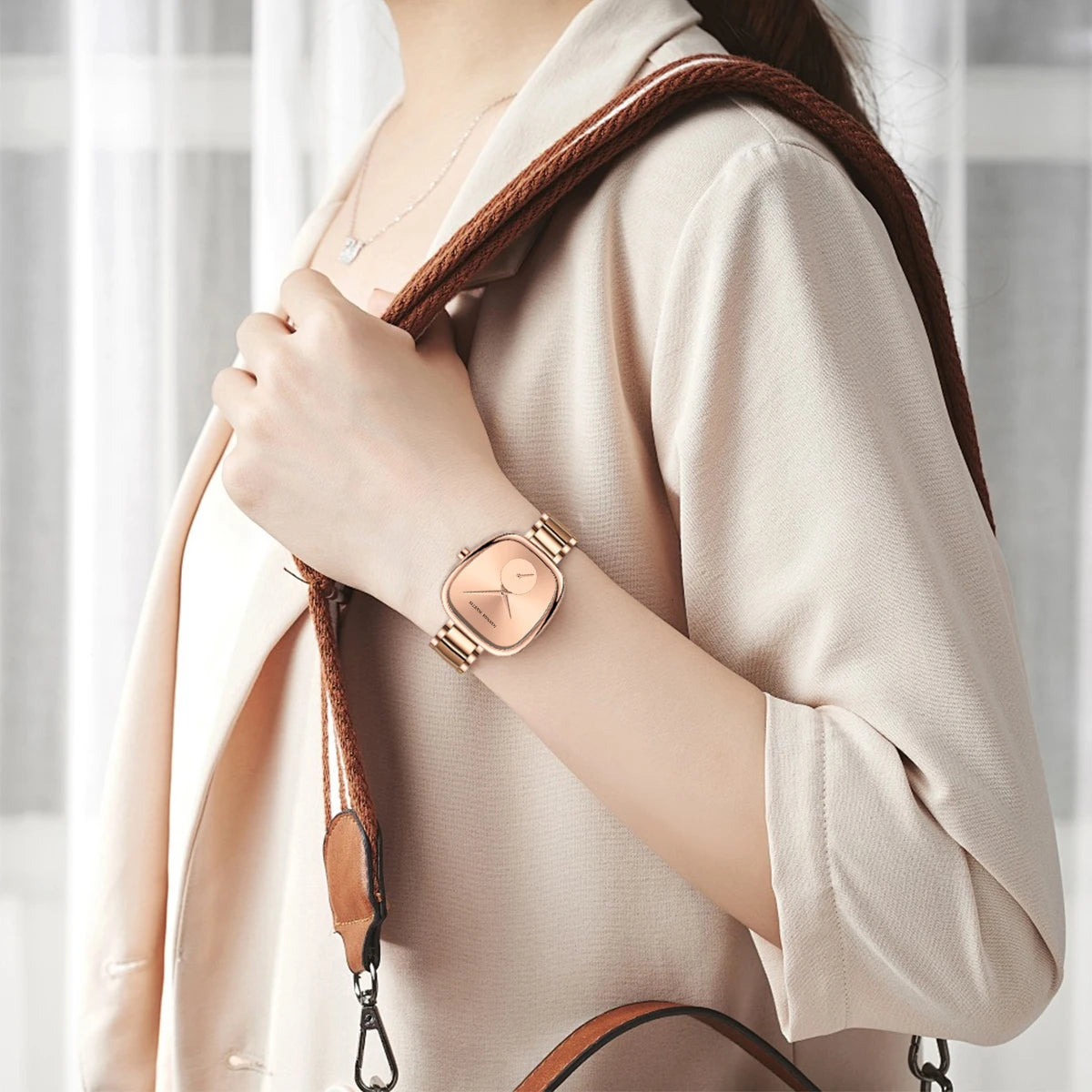 Women's Oval Rose Gold Minimalist Watch