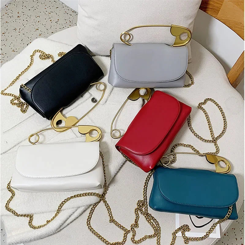Women's PU Chain Flap Mini Crossbody Bag