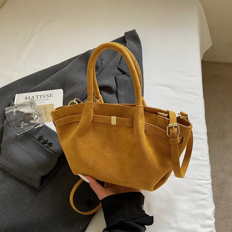Suede Tote Shoulder Bag