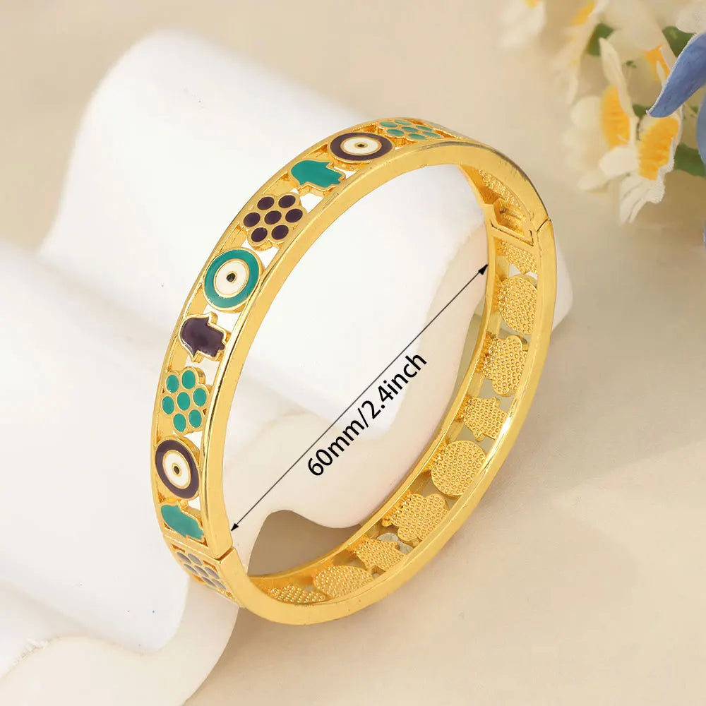 Gold Turquoise Bridal Bangle