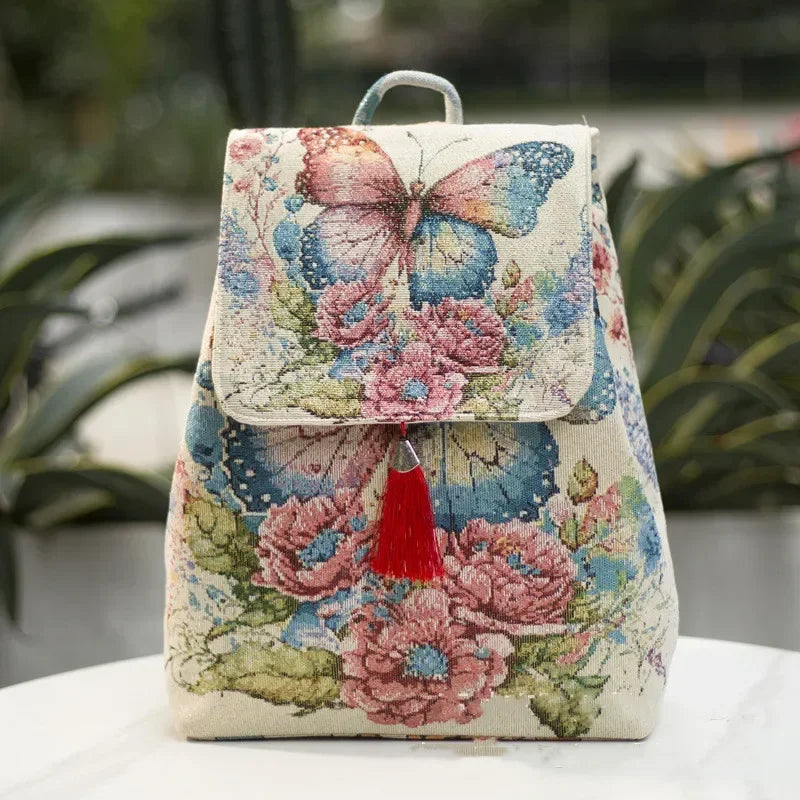 Canvas Backpack Ethnic Style