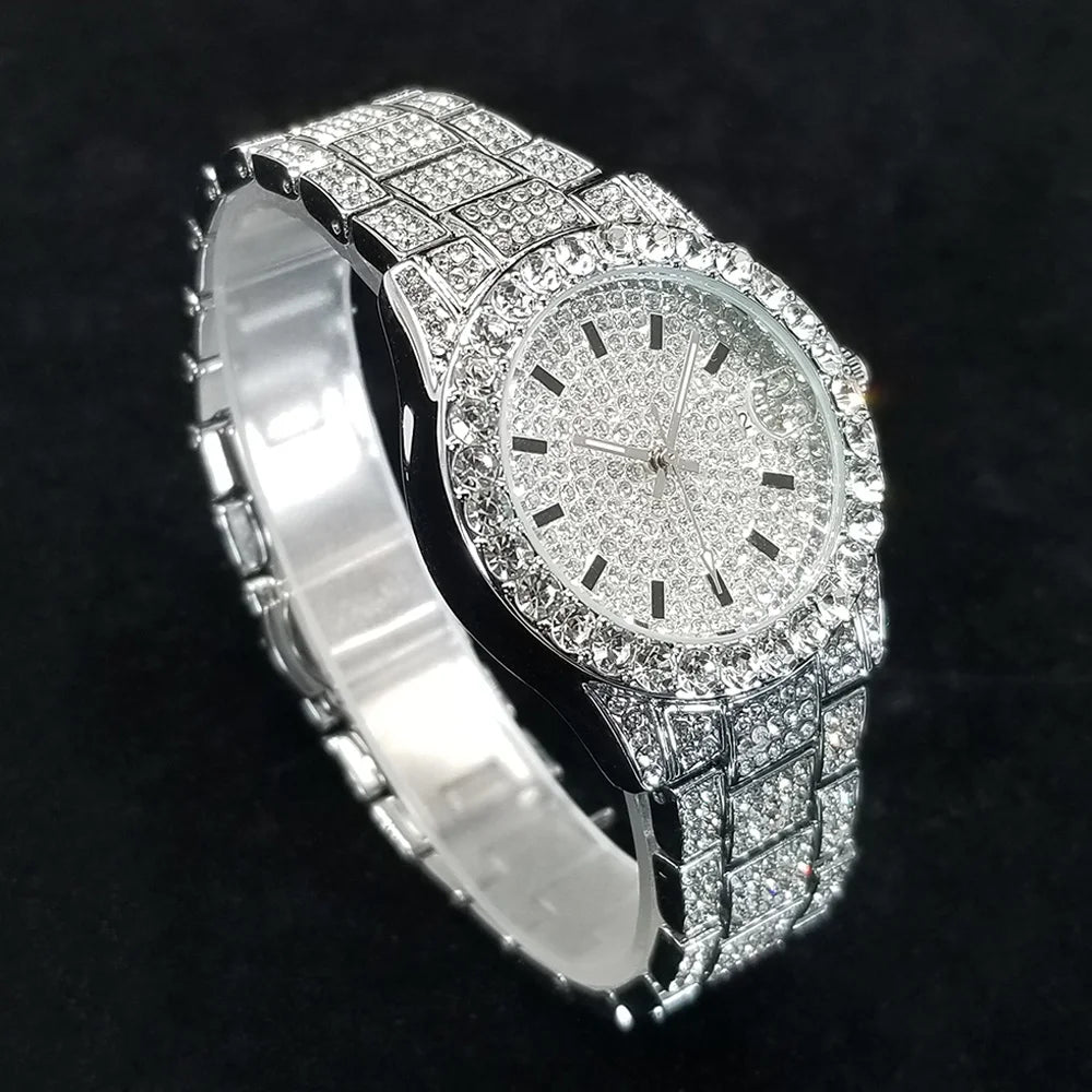 Iced Out Diamond Quartz Watch