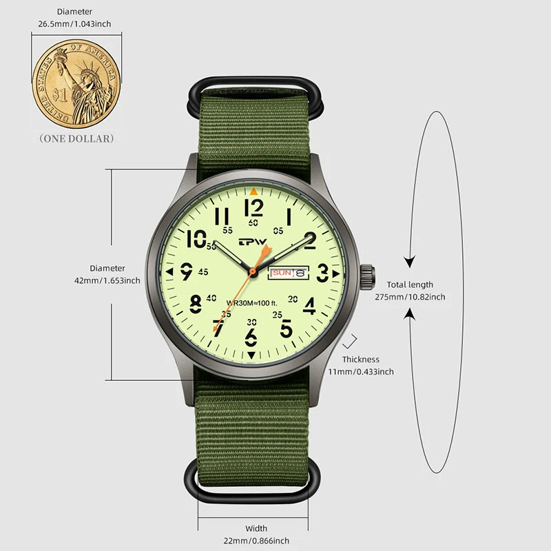 TPW Field Fabric Strap Watch