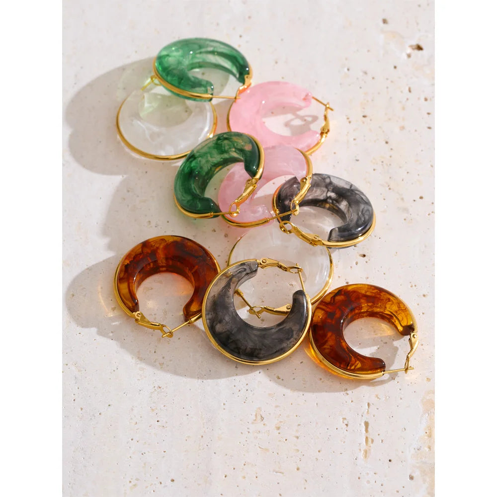 Chunky Acrylic Hoop Earrings
