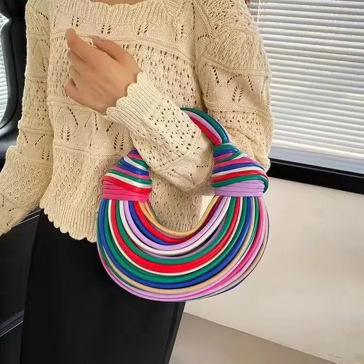 Women's Gold Handwoven Hobo Evening Clutch