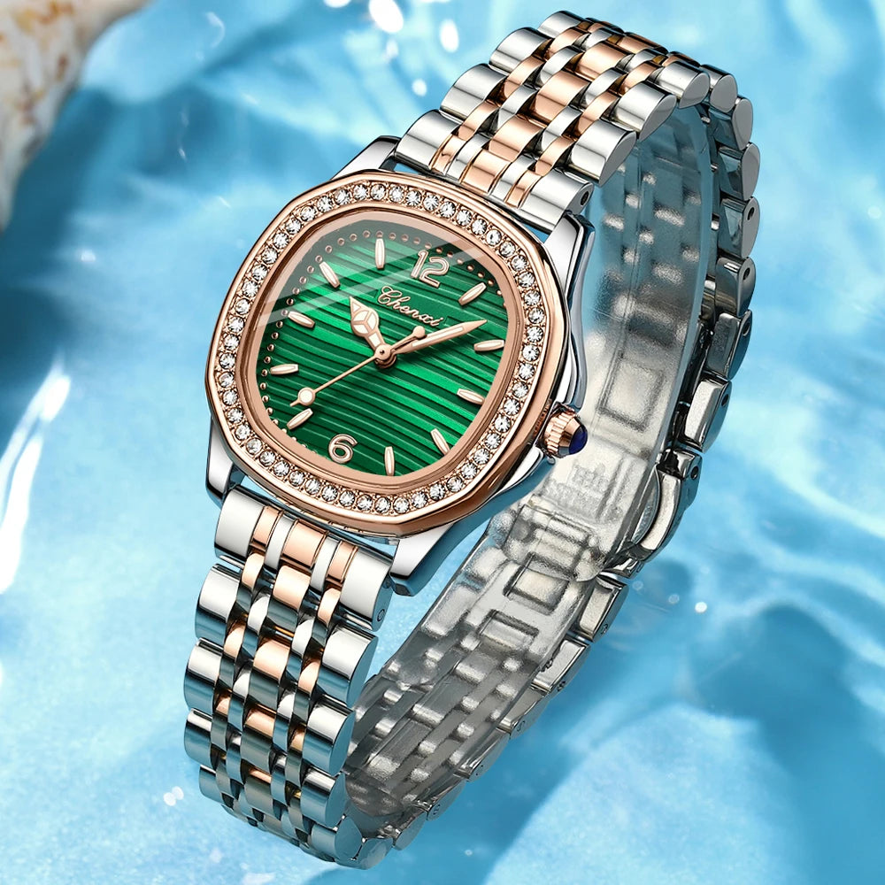 CHENXI Square Dial Steel Ladies Watch
