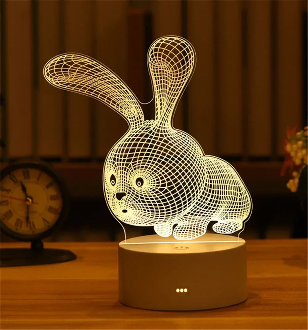3D Acrylic Neon Sign LED Night Light USB