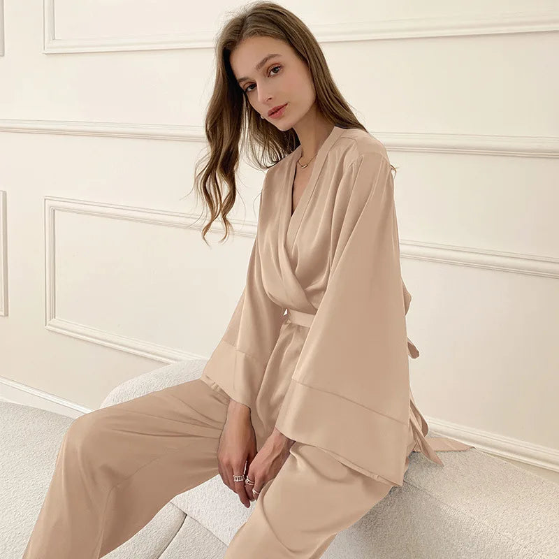 Satin Two-Piece Women Pajama Set