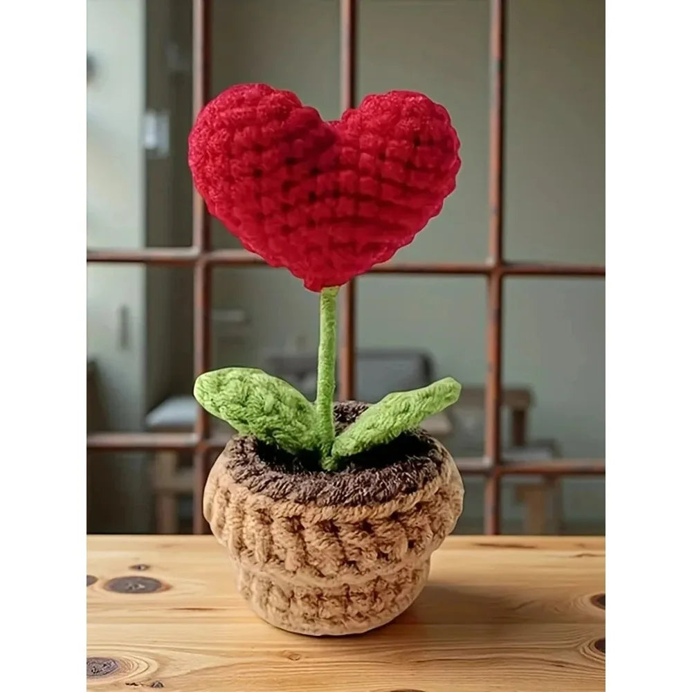 Crochet Flower Pot Simulation Plant Decor Gift