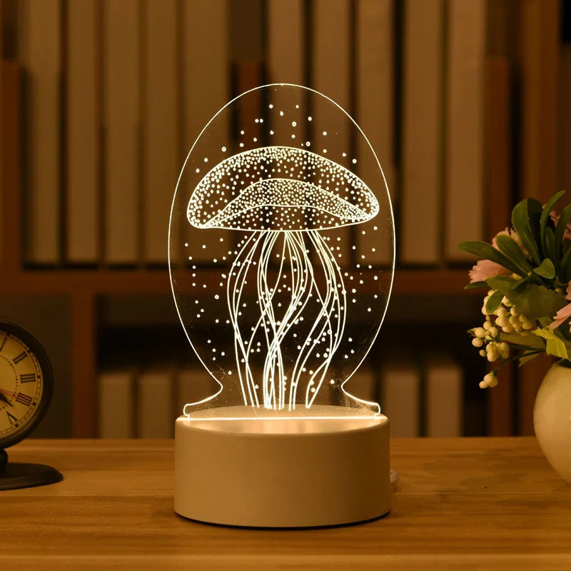 Personalized 3D LED Night Light USB Decor