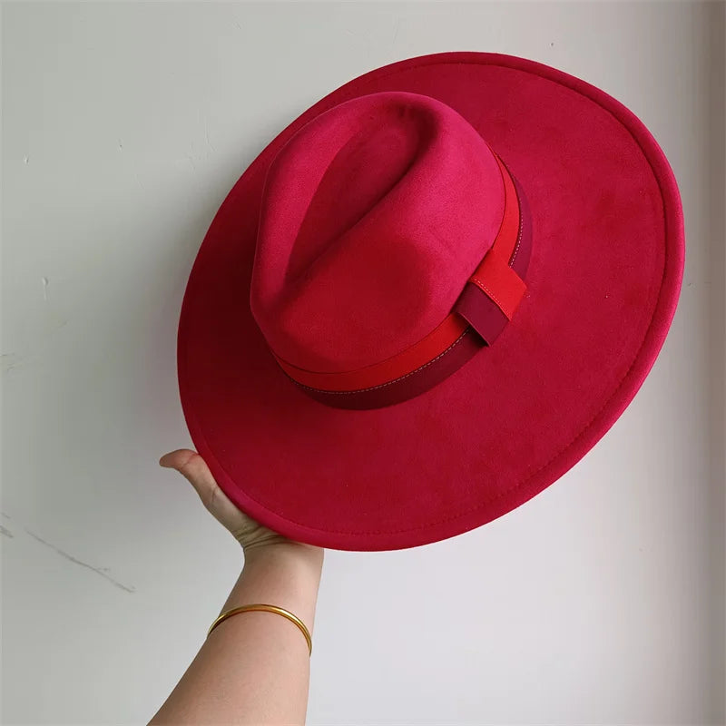 Women's Wide Brim Fedora Hat Retro Style