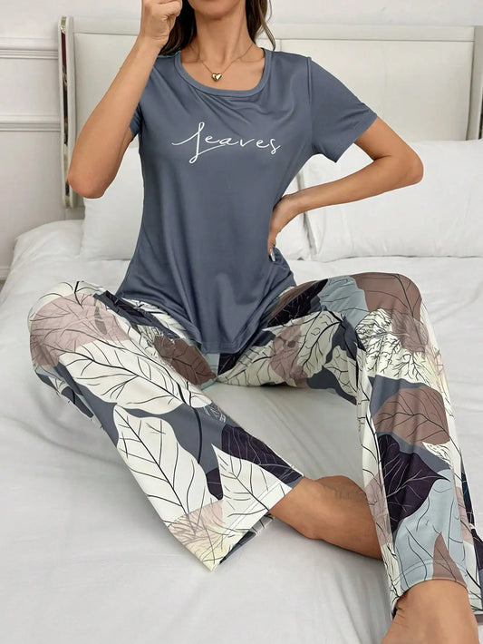 Women's Floral Short Sleeve Pajama Set